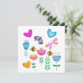 Happy Bee Garden Einladung (Stehend Vorderseite)