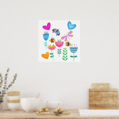 Happy Bee Garden Poster (Küche)