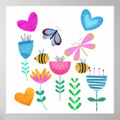 Happy Bee Garden Poster (Vorne)