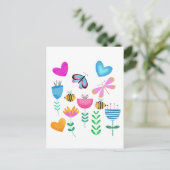 Happy Bee Garden Postkarte (Stehend Vorderseite)
