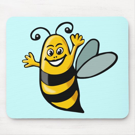 Happy Bee - Maßgeschneidert Mousepad (Vorne)