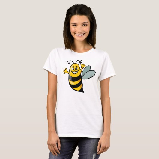 Happy Bee - Maßgeschneidert T-Shirt (Vorne ganz)