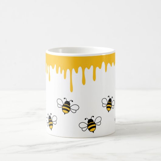 Happy Bee Niedlich Funny Honey Pattern Kaffeetasse (Mittel)