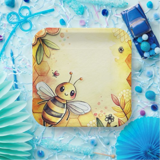 Happy Bee Pappteller (Party)