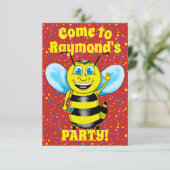 Happy Bee Party Einladung (Stehend Vorderseite)