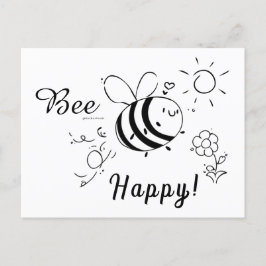 Happy Bee Postcard Postkarte