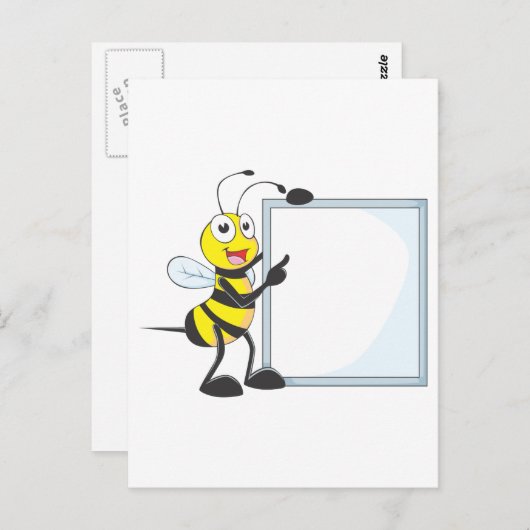 Happy Bee Postkarte (Vorne/Hinten)