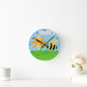 Happy Bee Round Wall Clock Runde Wanduhr (Zuhause)