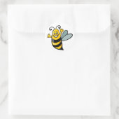 Happy Bee Runder Aufkleber (Tasche)