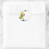 Happy Bee Runder Aufkleber (Tasche)