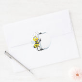 Happy Bee Runder Aufkleber (Umschlag)