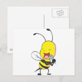 Happy Bee Singing Postkarte (Vorne/Hinten)