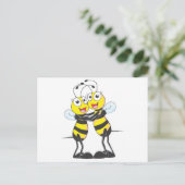 Happy Bee Sisters Postkarte (Stehend Vorderseite)