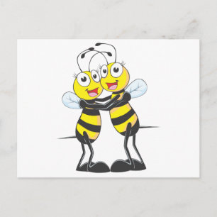 Happy Bee Sisters Postkarte