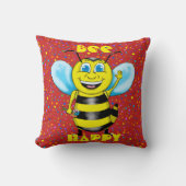 Happy Bee Square Pillow Kissen (Vorderseite)