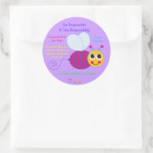 Happy Bee Sticker - groß (Tasche)