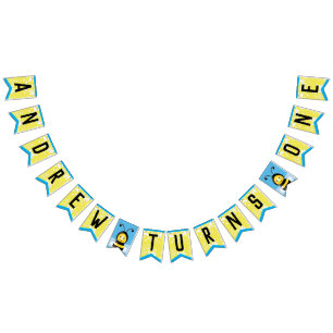 Happy Bee Theme Birthday Bunting Flags Wimpelkette