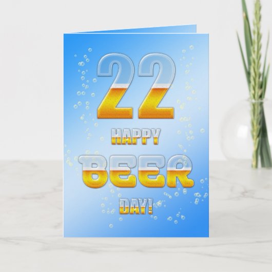 Happy Beer Day 22. Geburtstagkarte Karte (Vorderseite)