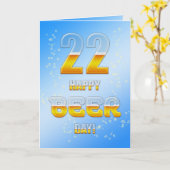 Happy Beer Day 22. Geburtstagkarte Karte (Gelbe Blume)