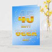 Happy Beer Day 45. Geburtstagkarte Karte (Gelbe Blume)