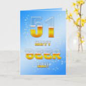 Happy Beer Day 51. Geburtstagkarte Karte (Gelbe Blume)