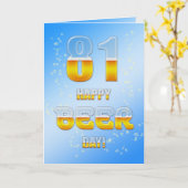 Happy Beer Day 81. Geburtstagkarte Karte (Gelbe Blume)