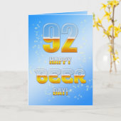 Happy Beer Day 92. Geburtstagkarte Karte (Gelbe Blume)