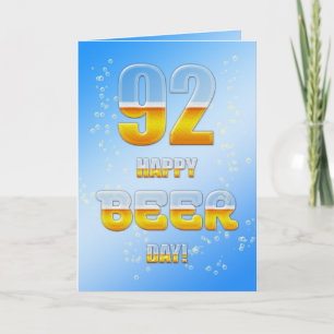 Happy Beer Day 92. Geburtstagskarte Karte
