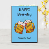 Happy Beer Day Fun Birthday Card Karte (Gelbe Blume)
