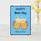 Happy Beer Day Niedliche Geburtstag Card Karte (Gelbe Blume)