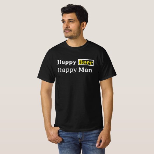 Happy Beer Happy Man R T-Shirt (Vorne ganz)