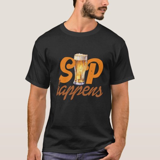 Happy Beer Lover in Amerika T-Shirt (Vorderseite)