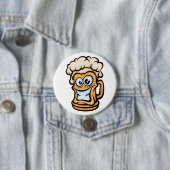 Happy Beer Tasse, Funny Illustration Button (Beispiel)