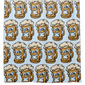 Happy Beer Tasse, Funny Illustration Duschvorhang (Vorderseite)