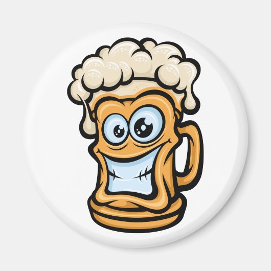 Happy Beer Tasse, Funny Illustration Magnet (Vorne)