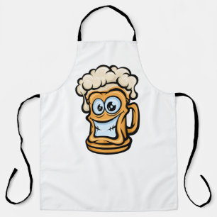 Happy Beer Tasse, Funny Illustration Schürze