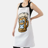 Happy Beer Tasse, Funny Illustration Schürze (InSitu)