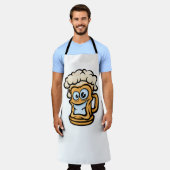 Happy Beer Tasse, Funny Illustration Schürze (Getragen)