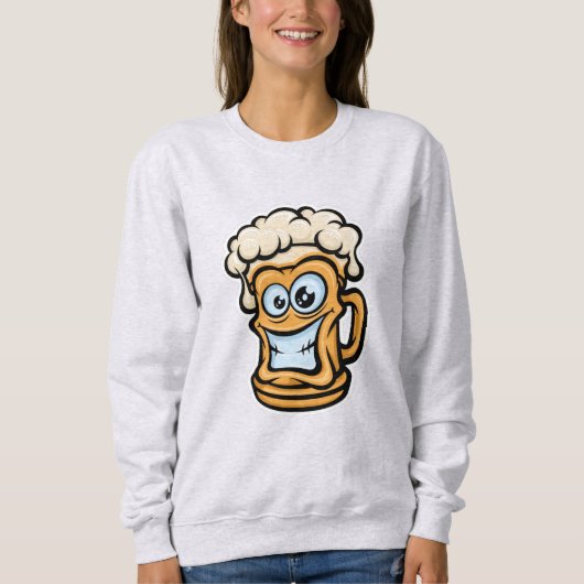 Happy Beer Tasse, Funny Illustration Sweatshirt (Vorderseite)