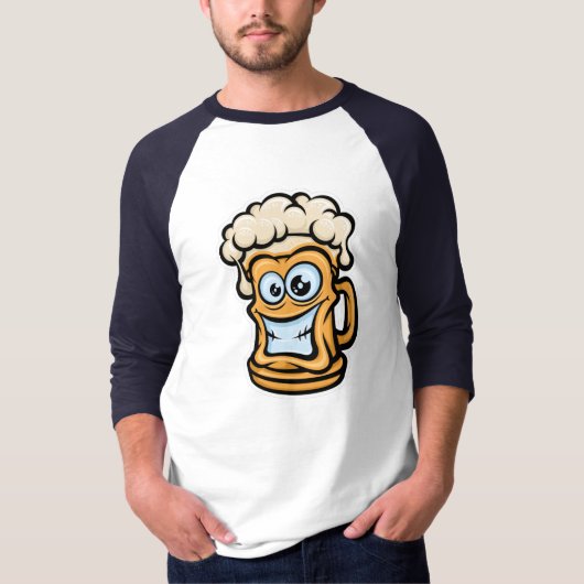 Happy Beer Tasse, Funny Illustration T-Shirt (Vorderseite)