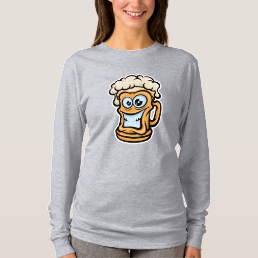 Happy Beer Tasse, Funny Illustration T-Shirt (Vorderseite)