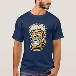 Happy Beer Tasse, Funny Illustration T-Shirt