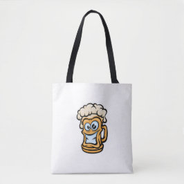 Happy Beer Tasse, Funny Illustration Tasche