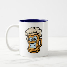 Happy Beer Tasse, Funny Illustration Zweifarbige Tasse