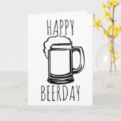 Happy Beerday Karte (Gelbe Blume)