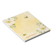 Happy bees honeycomb pattern honey tropical floral notizblock (angewinkelt)