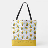 Happy Bees personalize Tote Bag Tasche (Vorderseite)