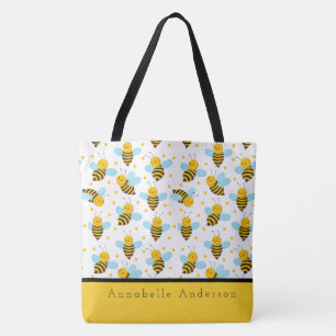 Happy Bees personalize Tote Bag Tasche