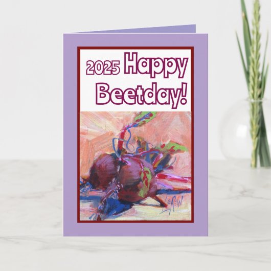 Happy Beetday Red Beets Happy Birthday Card Karte (Vorderseite)