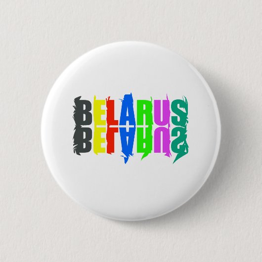 Happy Belarus - farbenfrohe Briefe Button (Vorderseite)